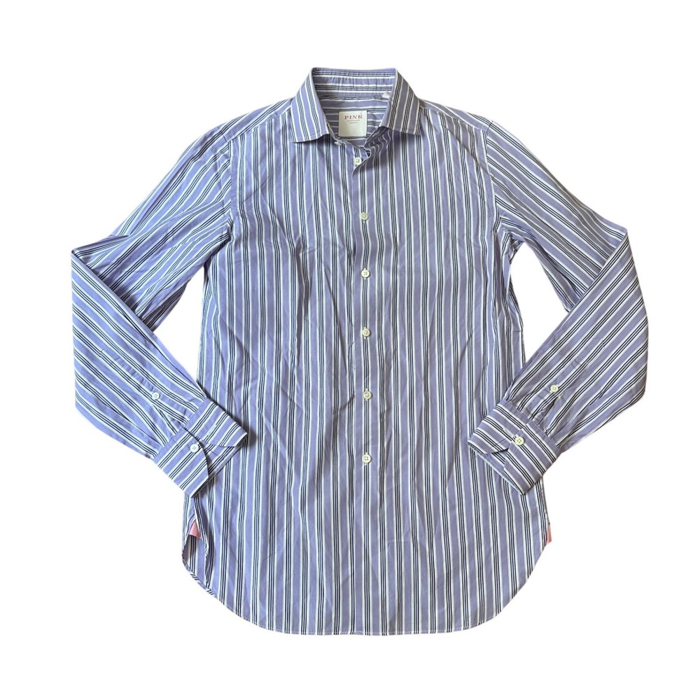 Thomas Pink‎ Button Down Shirt Women Purple Striped Tailored Fit SIZE 6